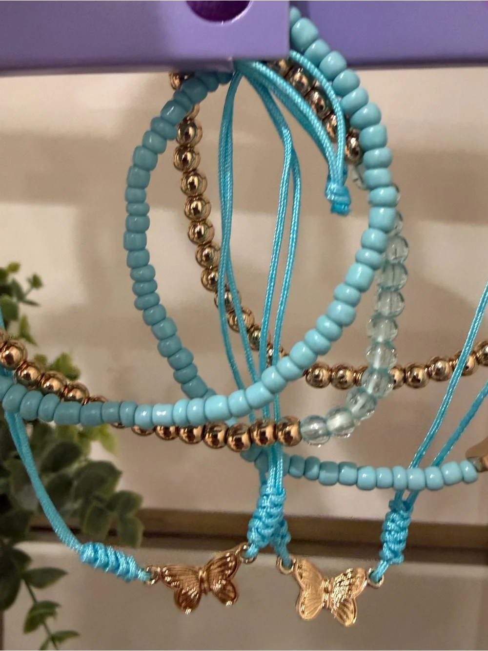 Turquoise and Gold Layered Bracelet Set